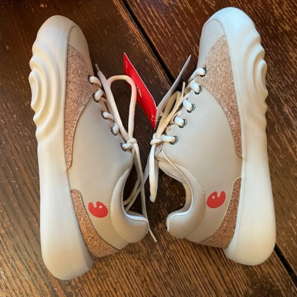 NWT NEW UIN Denia 1 Sesame Size 7 Womens Lace Up Retro Beige Hippie Comfy $215 - Picture 9 of 12